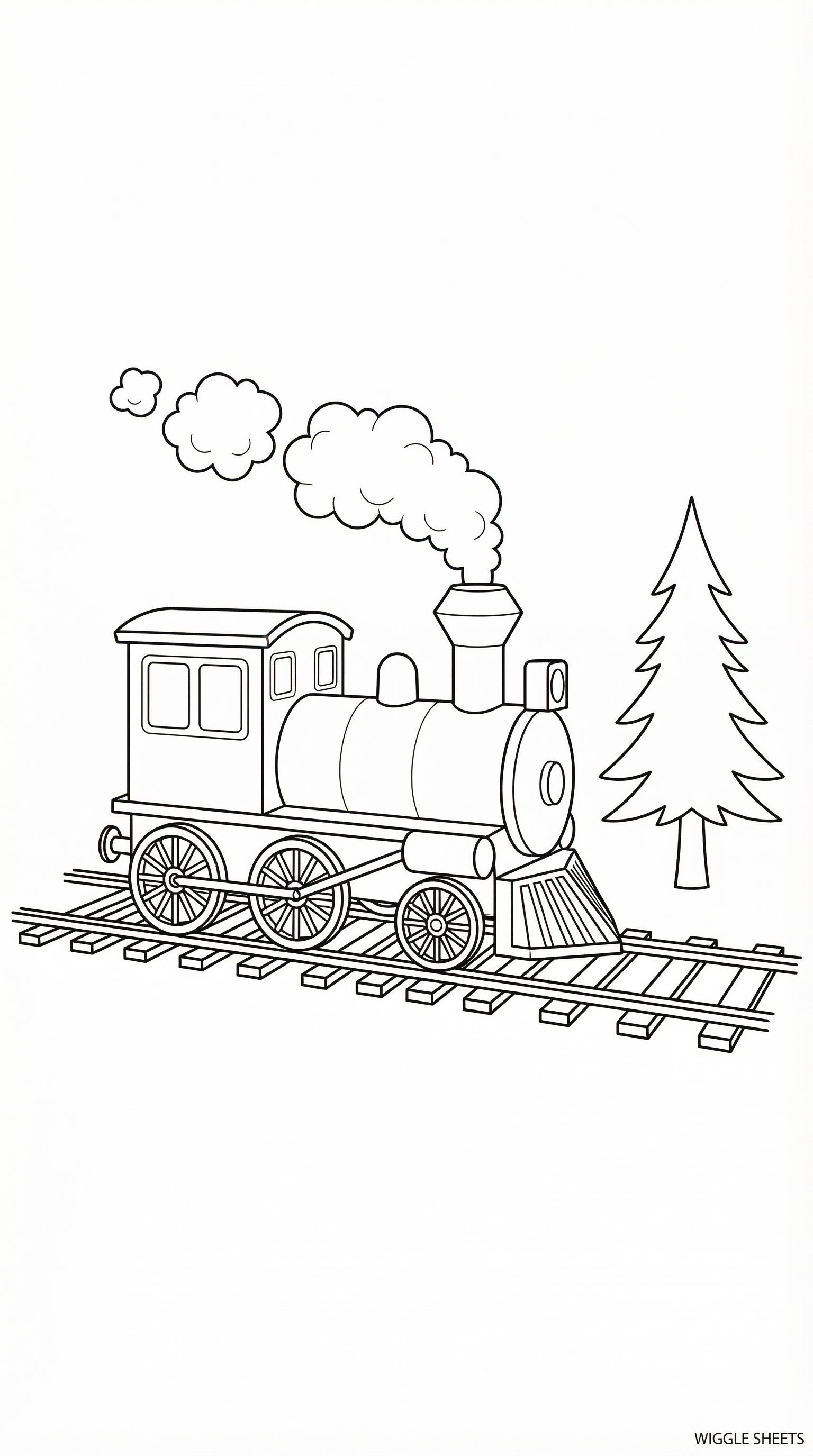 Simple Steam Train Coloring Page